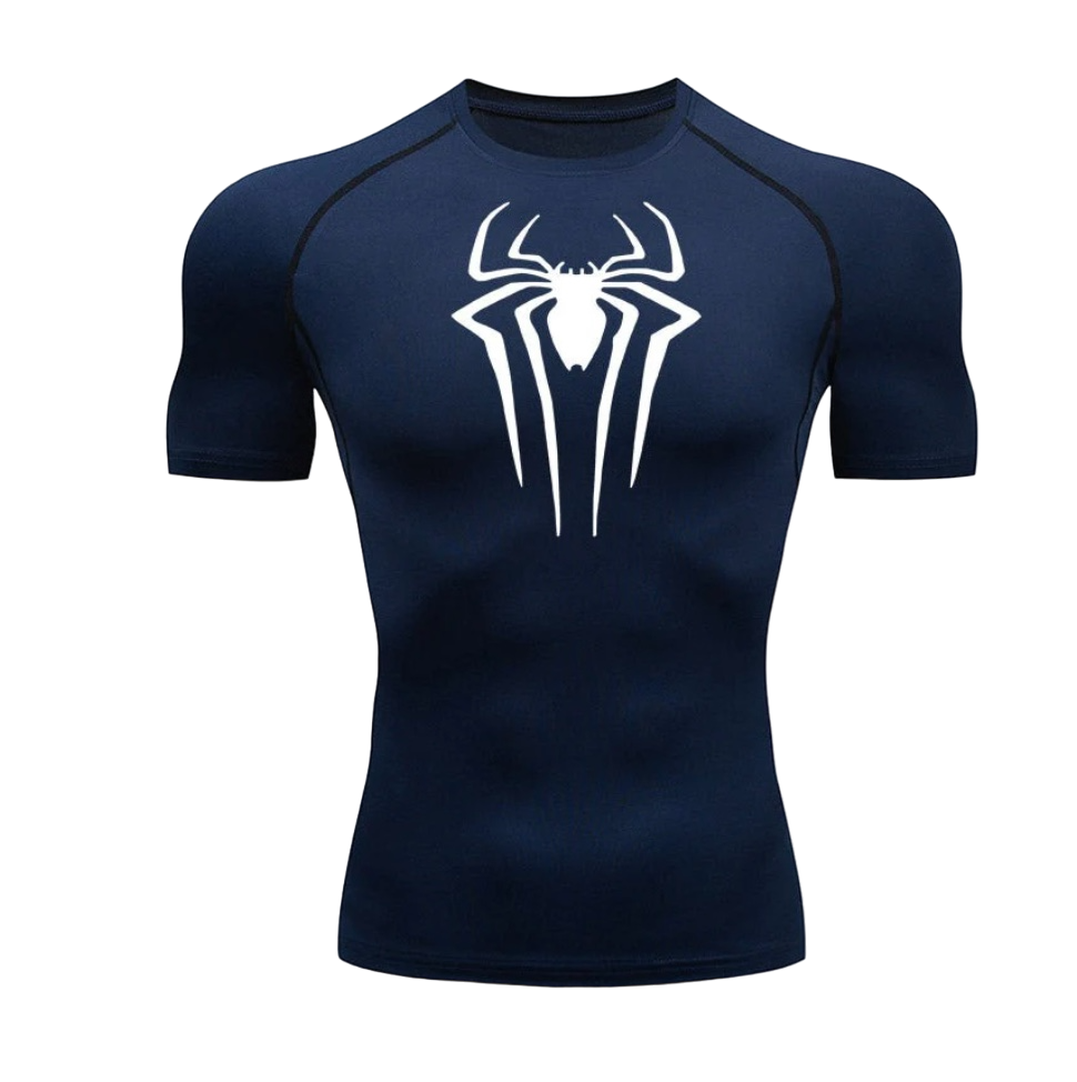 Blue Spiderman Compression Shirt